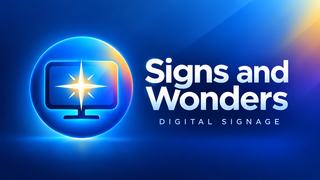 Signs and Wonders displayed on a television